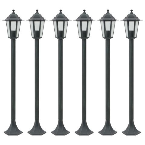 Lampy ogrodowe, 110 cm, E27, aluminium, ciemnozielone, 6 szt. Lumarko!
