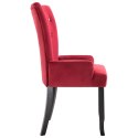 Krzesło jadalniane z podłokietnikami, czerwone, aksamitne Lumarko!