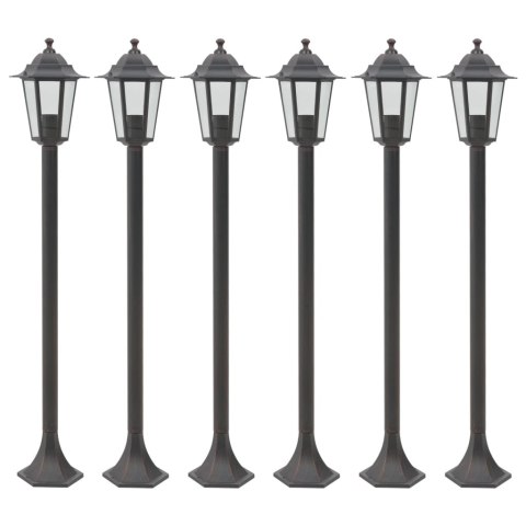 Lampy ogrodowe, 110 cm, E27, aluminium, 6 szt., brązowe Lumarko!