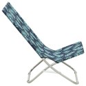 Składane krzesła plażowe, 2 szt., wzór w liście, obite tkaniną Lumarko!