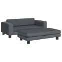 Sofa dziecięca z podnóżkiem, ciemnoszara, 100x50x30 cm, aksamit Lumarko!