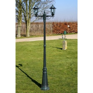 Stojąca lampa ogrodowa 2-ramienna, 215 cm, ciemnozielona/czarna Lumarko!