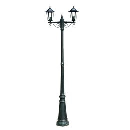 Stojąca lampa ogrodowa 2-ramienna, 215 cm, ciemnozielona/czarna Lumarko!