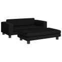 Sofa dziecięca z podnóżkiem, czarna, 100x50x30 cm, aksamit Lumarko!