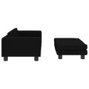 Sofa dziecięca z podnóżkiem, czarna, 100x50x30 cm, aksamit Lumarko!