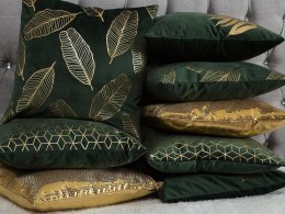 2 welurowe poduszki dekoracyjne w liście 45 x 45 cm zielone FERN Lumarko!