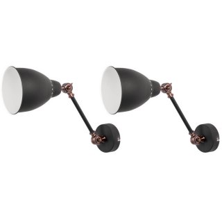 Zestaw 2 lamp ściennych metalowych grafitowy MISSISSIPPI