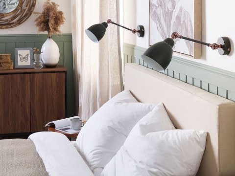 Zestaw 2 lamp ściennych metalowych grafitowy MISSISSIPPI