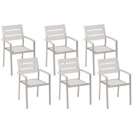 Zestaw 6 krzeseł ogrodowych biały VERNIO Lumarko!