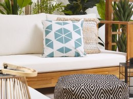 2 poduszki ogrodowe w trójkąty 45 x 45 cm biały z niebieskim RIGOSA Lumarko!