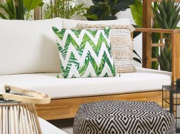 2 poduszki ogrodowe w zygzaki 45 x 45 cm białe z zielonym BRENTO Lumarko!