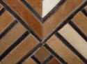 Dywan patchwork skórzany 140 x 200 cm brązowy TEKIR Lumarko!