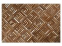 Dywan patchwork skórzany 160 x 230 cm brązowy TEKIR Lumarko!