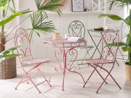 Zestaw 2 krzeseł ogrodowych metalowy różowy ALBINIA Lumarko!