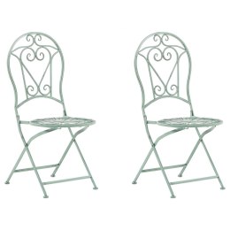 Zestaw 2 krzeseł ogrodowych metalowy zielony TRENTO Lumarko!