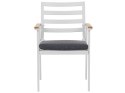 Zestaw 4 krzeseł ogrodowych biały z poduszkami szarymi CAVOLI Lumarko!