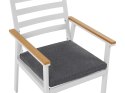 Zestaw 4 krzeseł ogrodowych biały z poduszkami szarymi CAVOLI Lumarko!