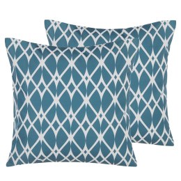 2 poduszki ogrodowe w geometryczny wzór 45 x 45 cm niebieskie ANAGNI Lumarko!
