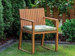 Krzesło ogrodowe akacjowe jasne drewno z poduszką zieloną SASSARI Lumarko!
