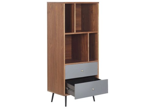 Regał ciemne drewno z szarym RICHMOND