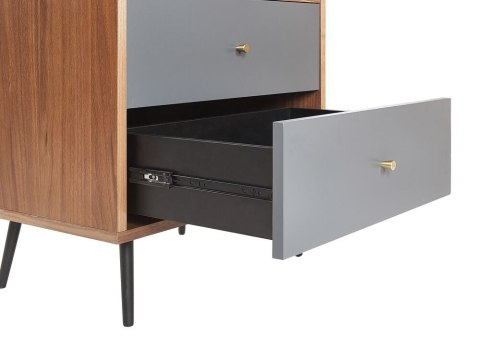 Regał ciemne drewno z szarym RICHMOND