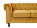 Sofa 3-osobowa welurowa żółta CHESTERFIELD Lumarko!