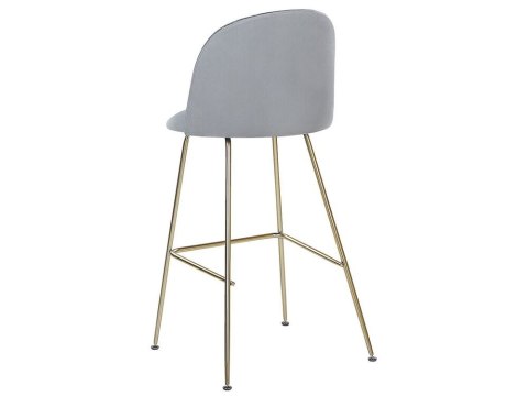Zestaw 2 krzeseł barowych welurowy szary ARCOLA