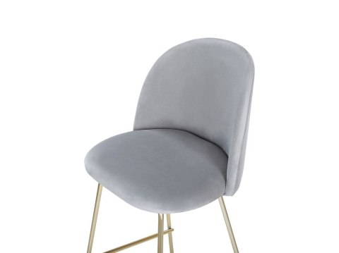 Zestaw 2 krzeseł barowych welurowy szary ARCOLA