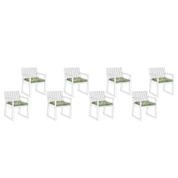 Zestaw 8 poduszek na krzesła ogrodowe w liście zielony SASSARI Lumarko!