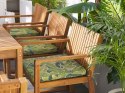 Zestaw 8 poduszek na krzesła ogrodowe w liście zielony SASSARI Lumarko!