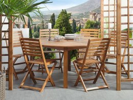 Zestaw ogrodowy drewniany stół i 6 krzeseł TOLVE Lumarko!