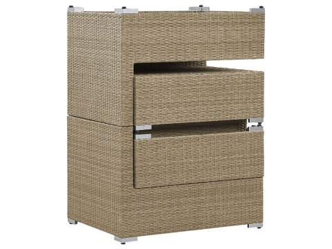 Zestaw ogrodowy modułowy z technorattanu 2-osobowy brązowy NOTO