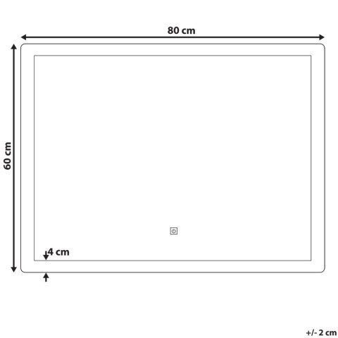 Lustro ścienne LED 60 x 80 cm srebrne CORROY