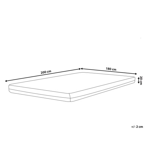 Materac memory foam zdejmowany pokrowiec 180 x 200 cm twardy GLEE