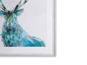Obraz w ramie jeleń 60 x 80 cm niebieski KAYES Lumarko!