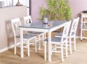 Zestaw do jadalni stół i 4 krzesła drewniany biały MOANA Lumarko!