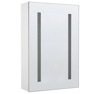 Szafka łazienkowa wisząca z lustrem LED 40 x 60 cm biała CAMERON