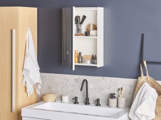 Szafka łazienkowa wisząca z lustrem LED 40 x 60 cm biała CAMERON