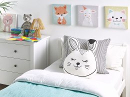 Bawełniana poduszka dla dzieci królik 53 x 43 cm biało-czarna KANPUR Lumarko!