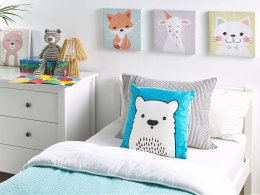 Bawełniana poduszka dla dzieci miś 45 x 45 cm niebieska WARANASI Lumarko!