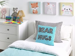 Bawełniana poduszka dla dzieci z nadrukiem 40 x 40 cm niebieska RADZKOT Lumarko!