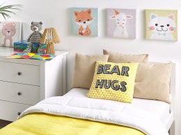 Bawełniana poduszka dla dzieci z nadrukiem 40 x 40 cm żółta RADZKOT Lumarko!