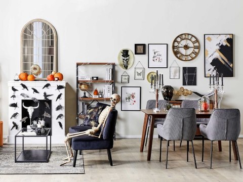 Metalowe lustro ścienne okno 77 x 130 cm beżowe TREVOL