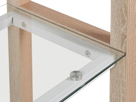 Regał 4 półki biały z jasnym drewnem JENKS