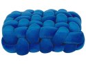 Welurowa poduszka dekoracyjna supeł 30 x 30 cm niebieska SIRALI Lumarko!