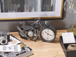 Zegar stojący w kształcie motoru czarno-srebrny BERNO Lumarko!
