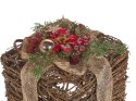 Zestaw 2 ozdobnych prezentów świątecznych rattanowy czerwony INARI Lumarko!