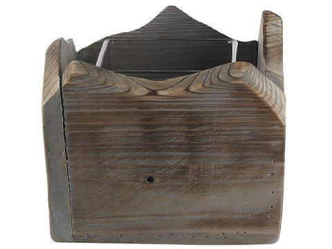 Zestaw 2 świeczników ciemne drewno PLATEROS