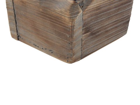 Zestaw 2 świeczników ciemne drewno PLATEROS