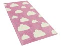 Dywan dziecięcy bawełniany motyw chmur 60 x 90 cm różowy GWALIJAR Lumarko!